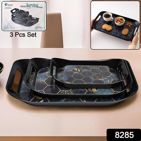 Premium Plastic Serving Tray (3 Pc)