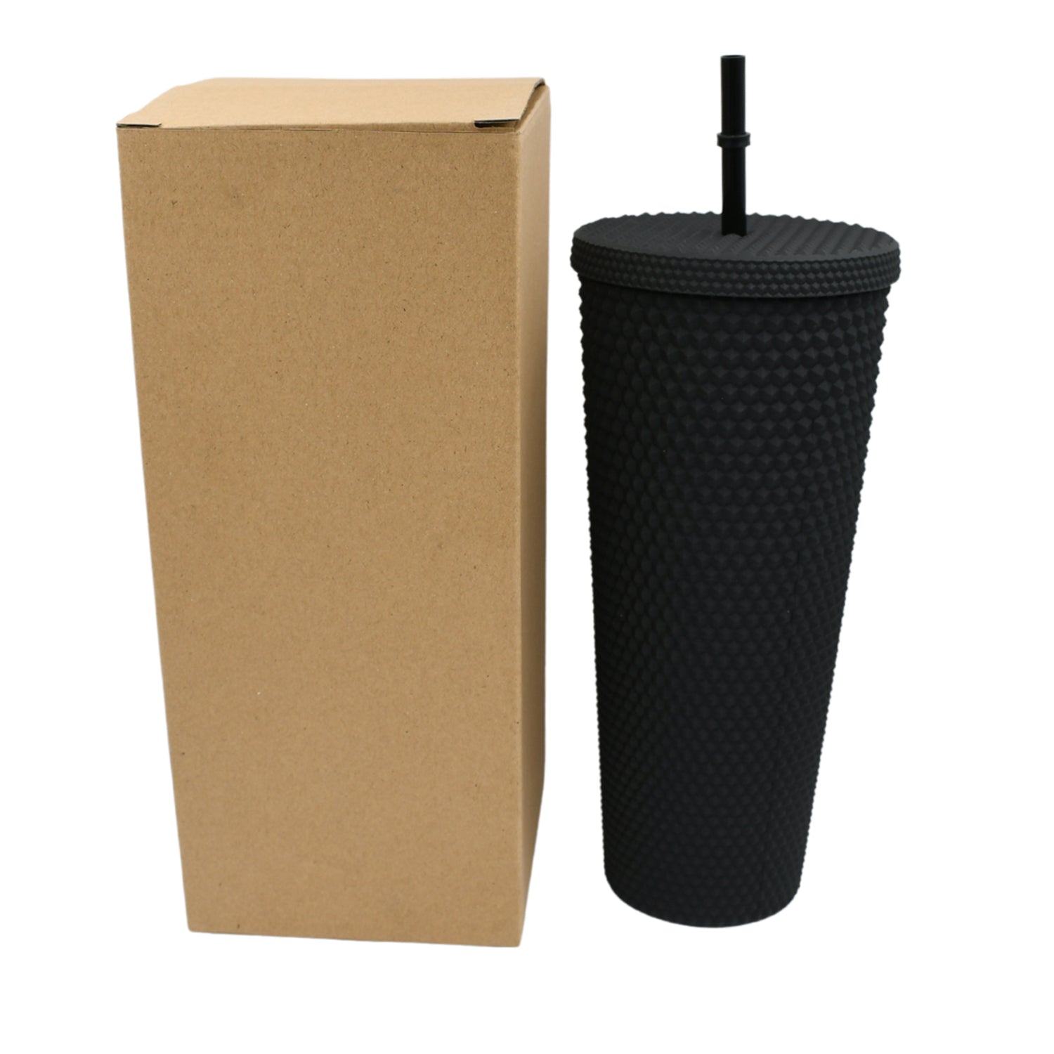 0304 Cup With Straw Reusable Matte Studded Tumbler With Leak Proof Lid Water Cup Travel Mug Coffee Ice Water Bottle Double Walled Insulated Tumbler Bpa Free (1 Pc)