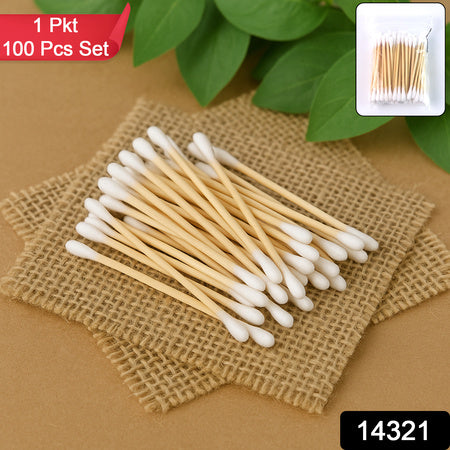 Eco-friendly Wooden Cotton Ear Buds (1 Pkt  100 Pcs Approx)