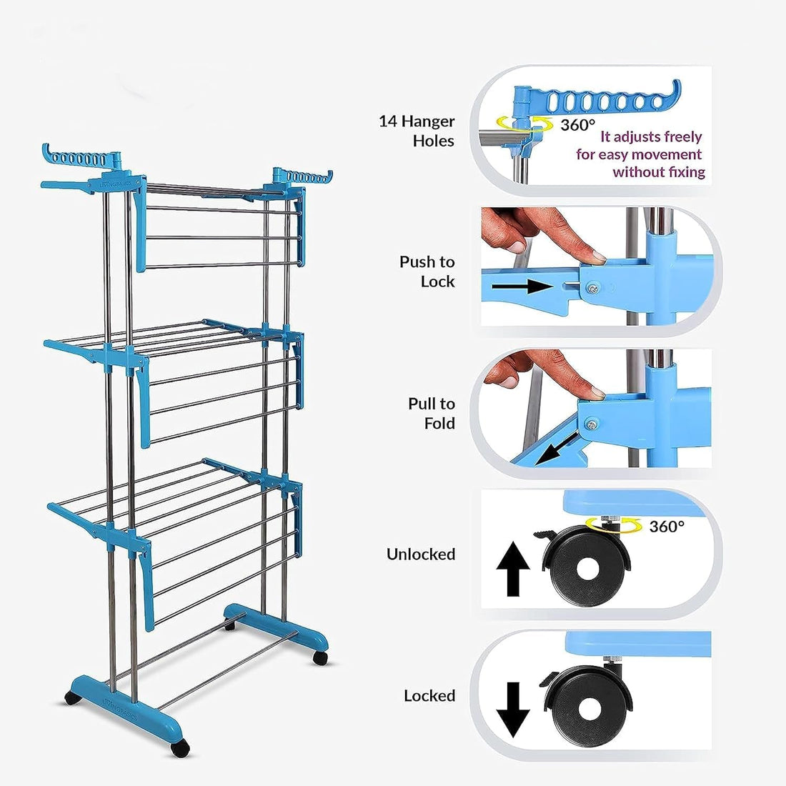 0733 Stainless Steel Cloth Drying Stand