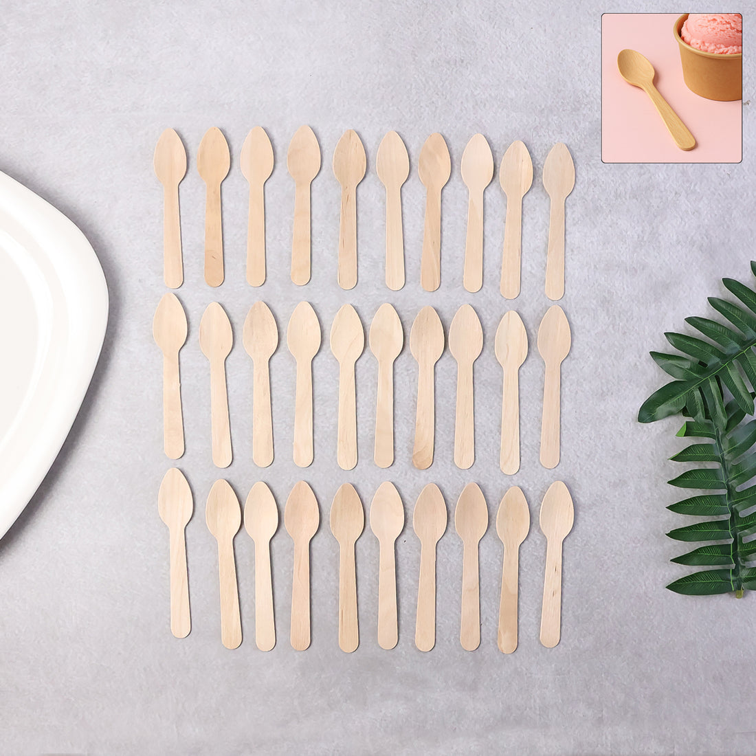 110mm Wooden Tea Spoon  30 Pcs Pack